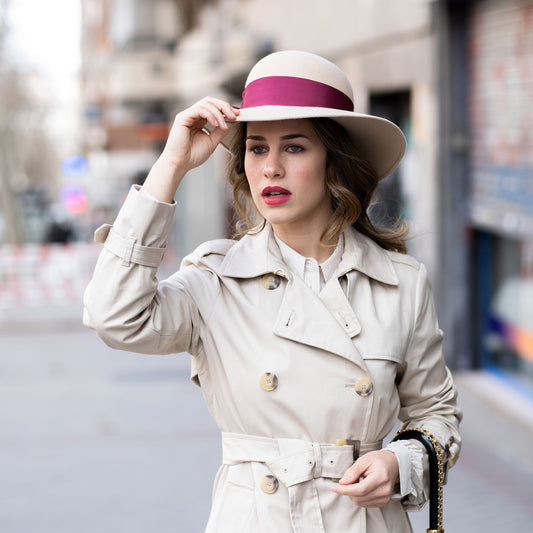 Sombrero copa redonda y ala ancha Firenze