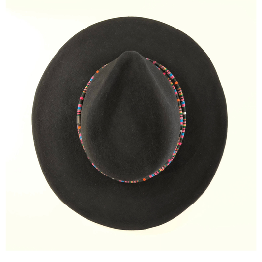 Fedora negro cinta étnica