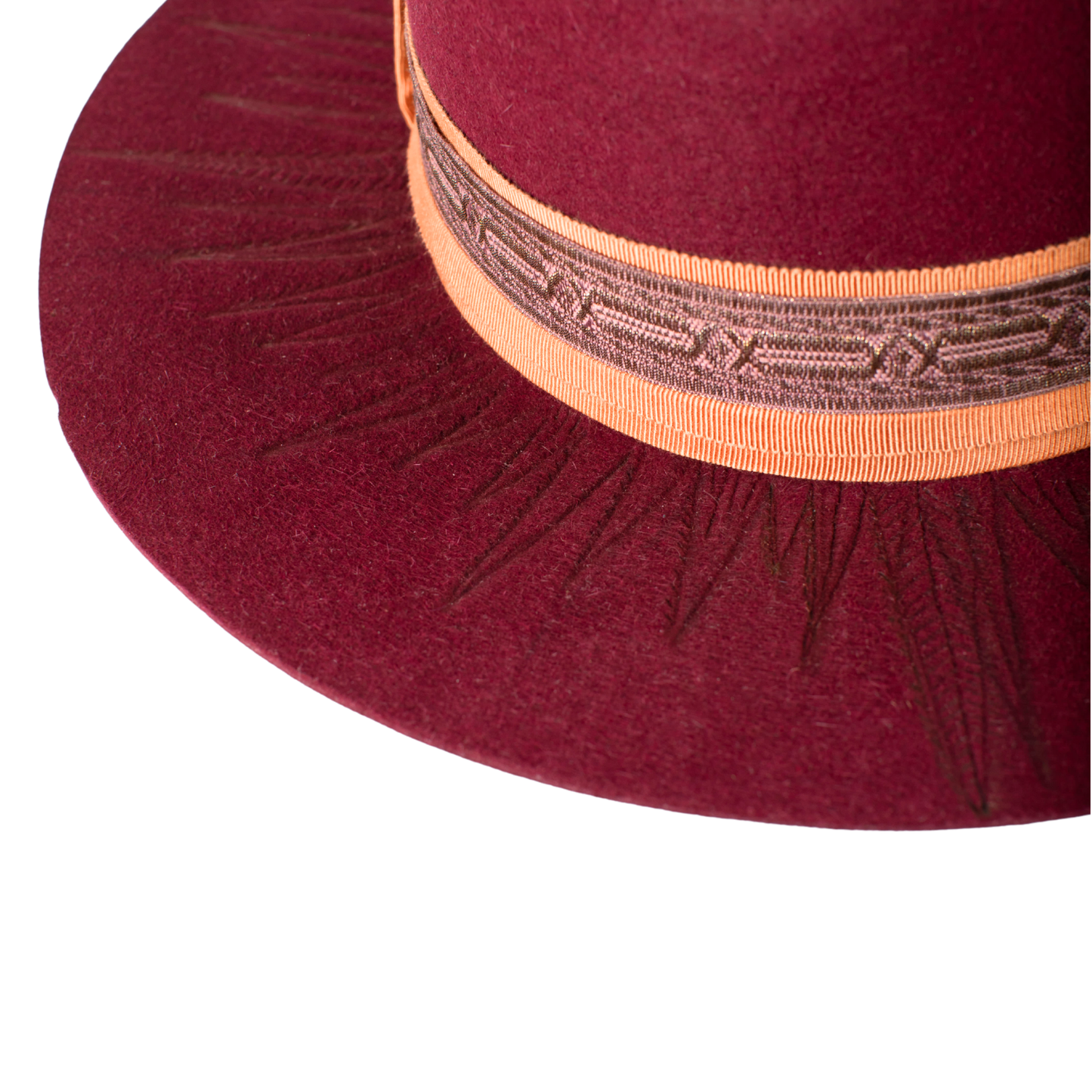 Sombrero ala plana grabado