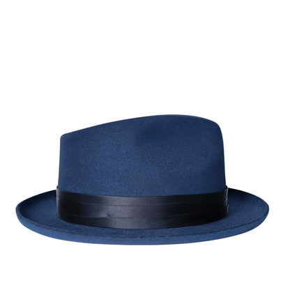 Fedora ala corta Jazz cinta Satín