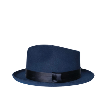 Fedora ala corta Jazz cinta Satín