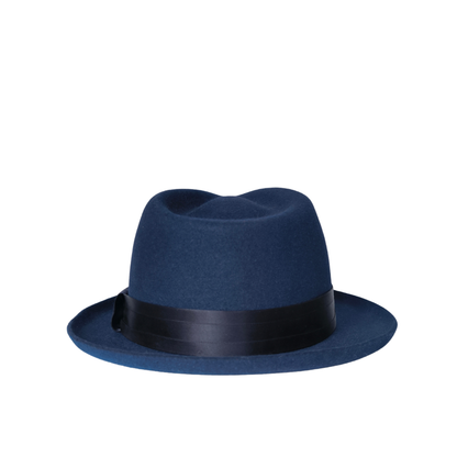 Fedora ala corta Jazz cinta Satín