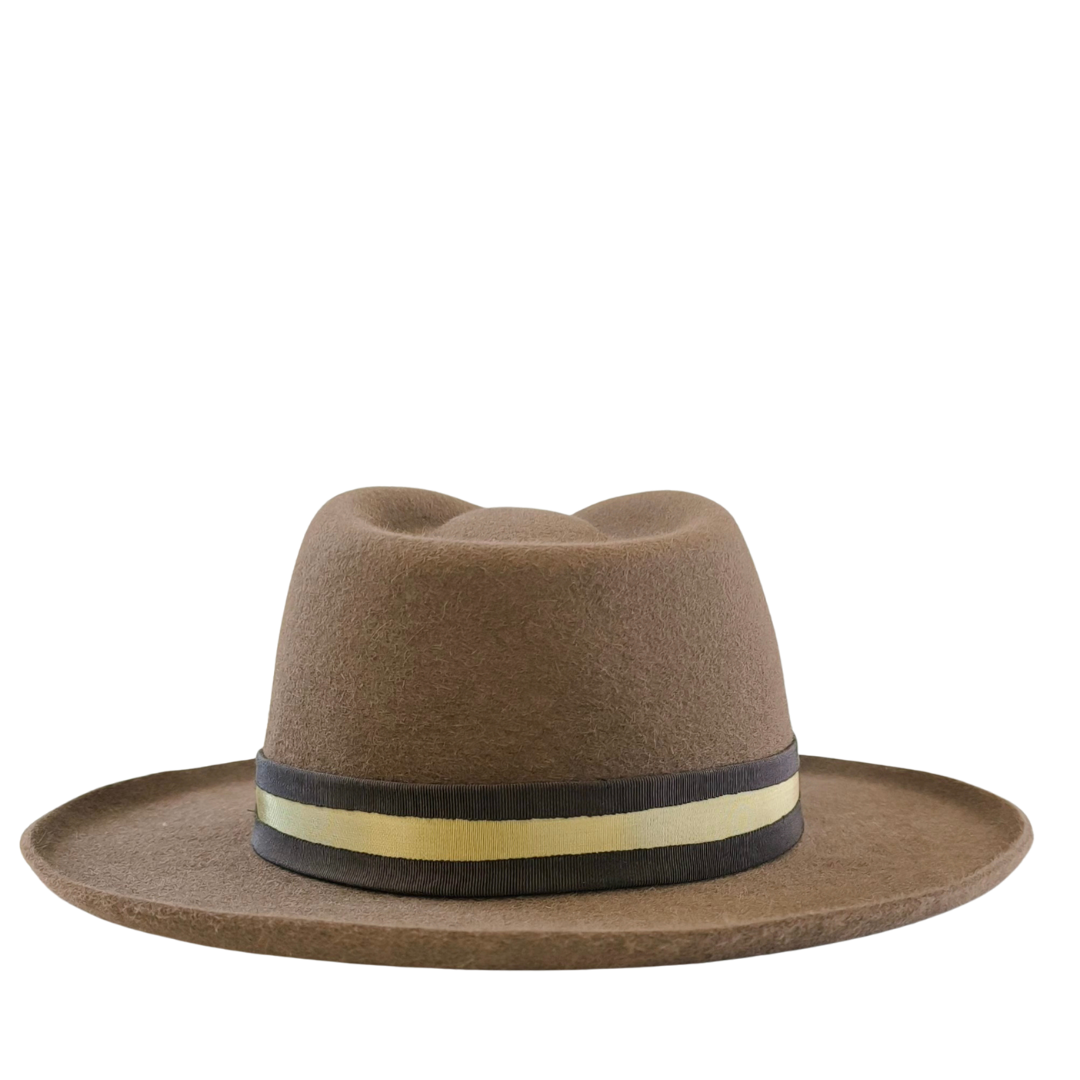 Sombrero fedora ala ancha con borde
