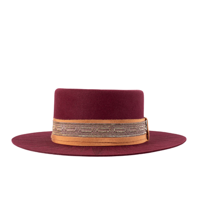 Sombrero ala plana grabado