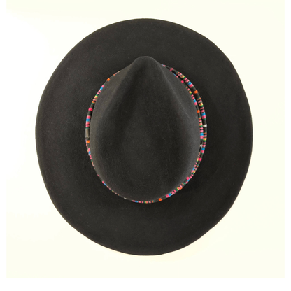 Fedora negro cinta étnica