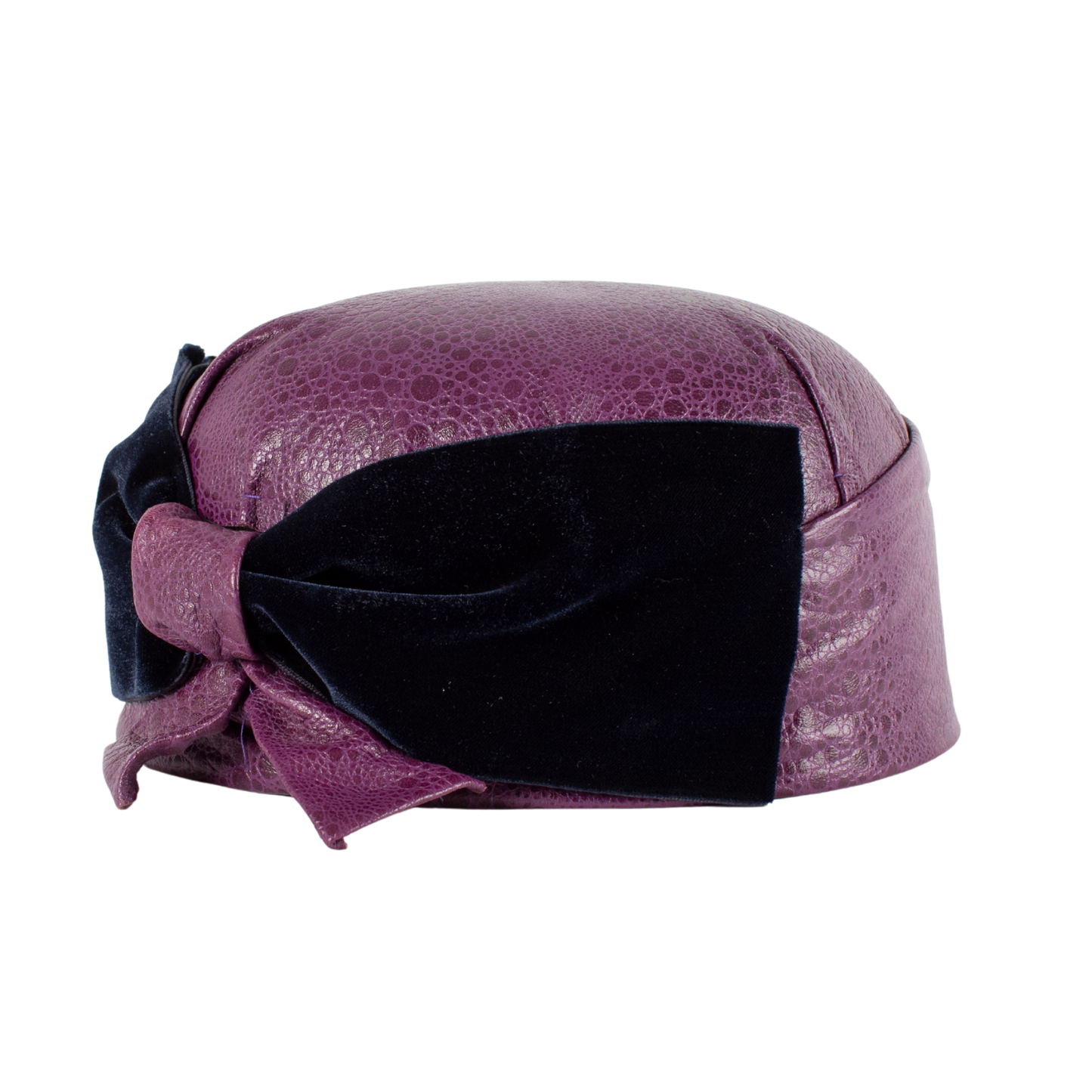 Turbante en piel y terciopelo Midnight