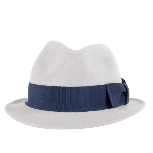 Sombrero trilby para hombre gris perla