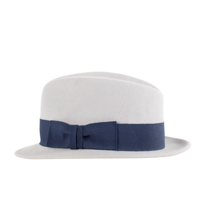 Sombrero trilby para hombre gris perla