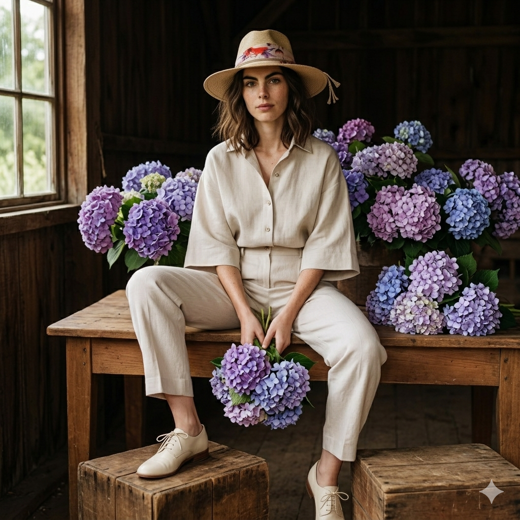 Panamá de ala ancha y foulard