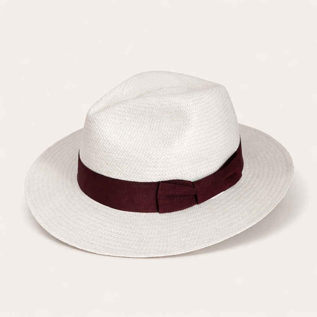 Panamá Brisa copa fedora tono blanco